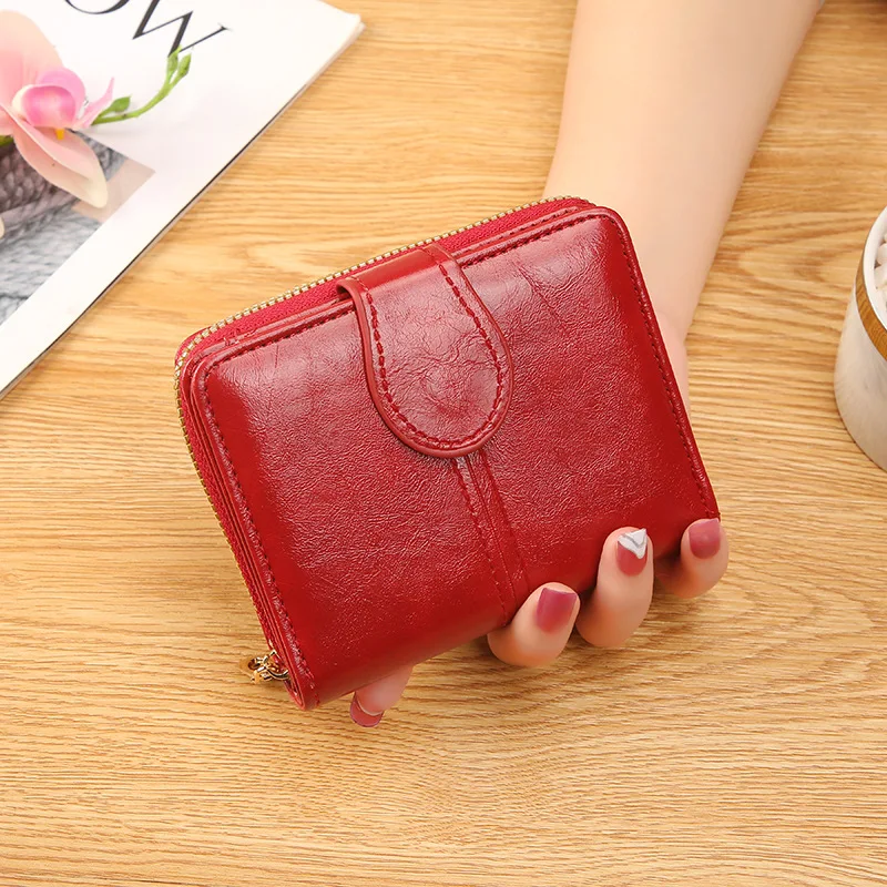 

Fashion Small Women Wallets PU Leather Female Short Purse Woman Mini Pink Cards Holder Girl Wallet Ladies Zipper Coin Pouch