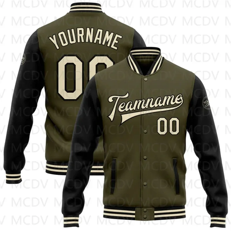 Chaqueta Bomber de dos tonos personalizada, color gris, blanco y rojo, Full-Snap, Varsity Letterman