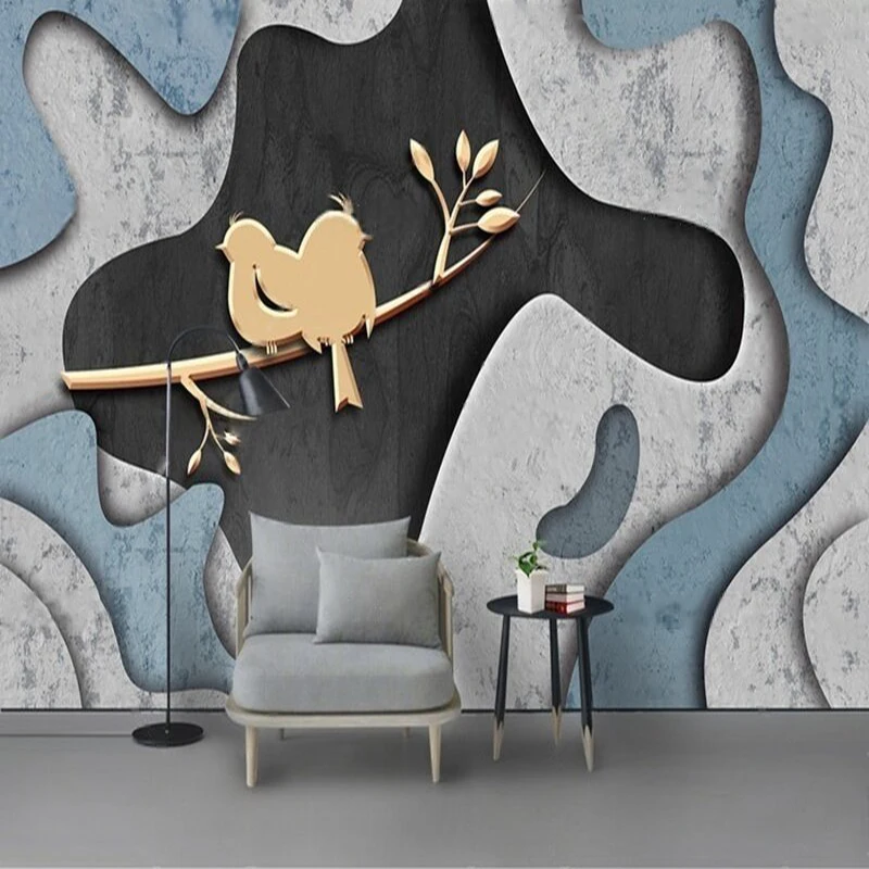 Modern Minimalist 3D Three-Dimensional Wave Line Stone Texture Geometric Irregularity Fashionable TV Bedroom Background Wall