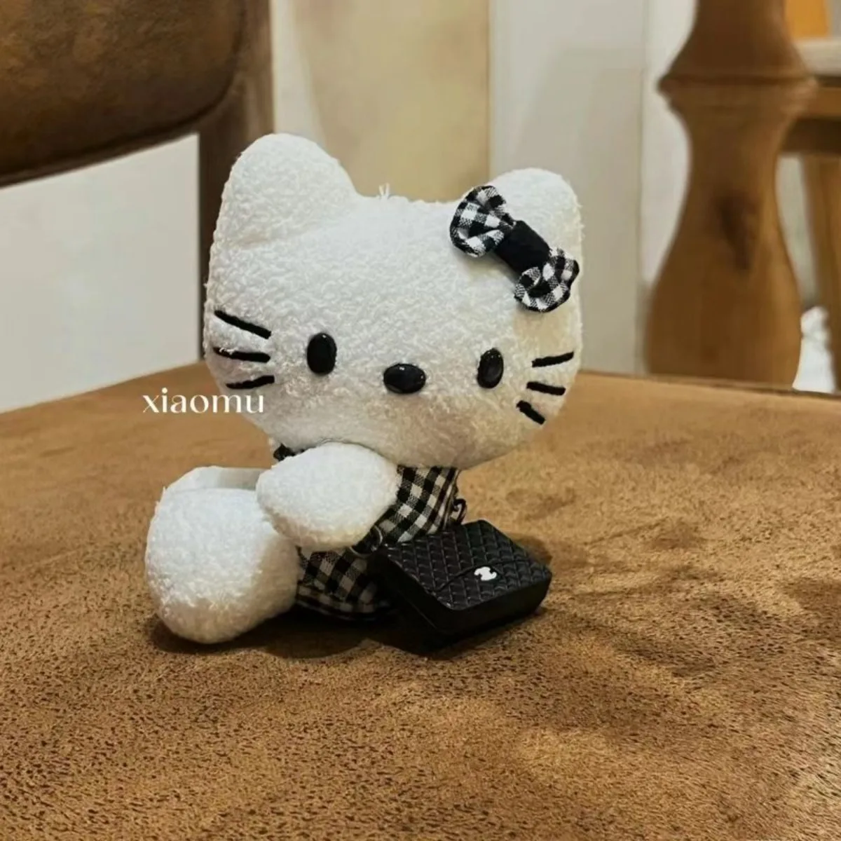 Genuine Hello Kitty Plush Doll Keychain Miniso Cartoon Kawaii Girl New Plushies Pendant Accessories Backpacks Decoration Gift