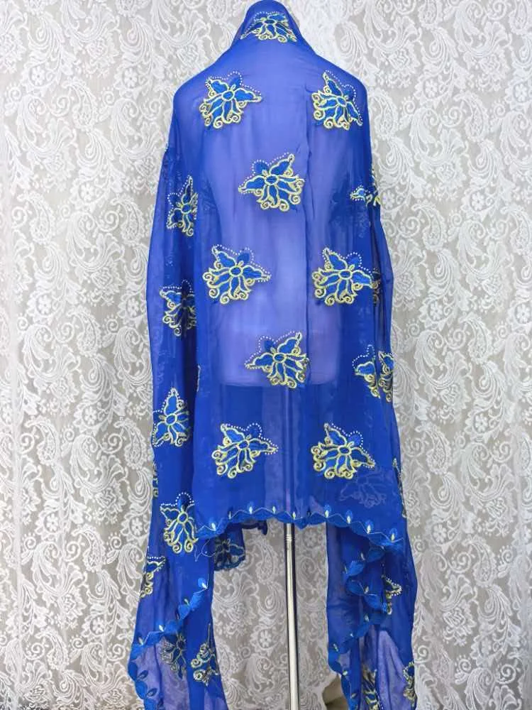 Schal Muslimische Afrikanische Tücher Chiffon Gute Qualität 2026 Neueste Afrikanische Muslimische Islamische Hijab Dubai Stickerei Schal Kashkha Dubai – Detail 8