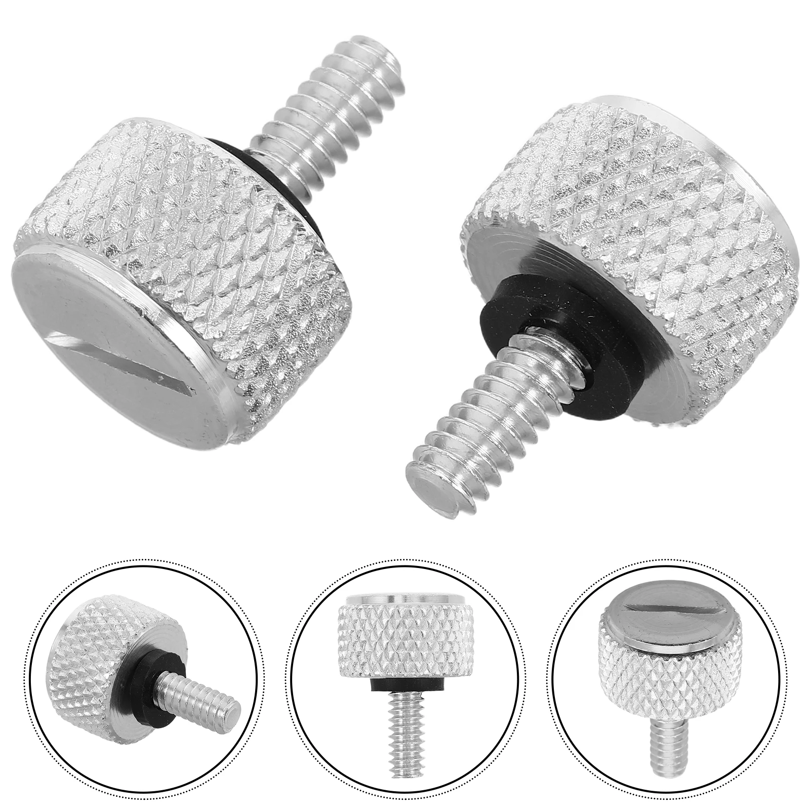 

2pcs Vintage Motorcycle Rear Seat Bolts Quick Release Durable Seat Bolt Universal Fit Heavy Duty Fastener For Touring Silver