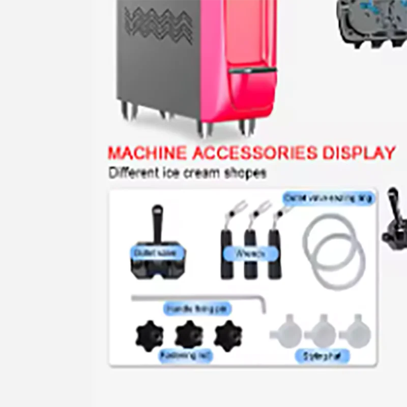 Automatic Stainless Steel Soft Ice Cream Machine with One Click   Thawing Low Noise for Commercial Use