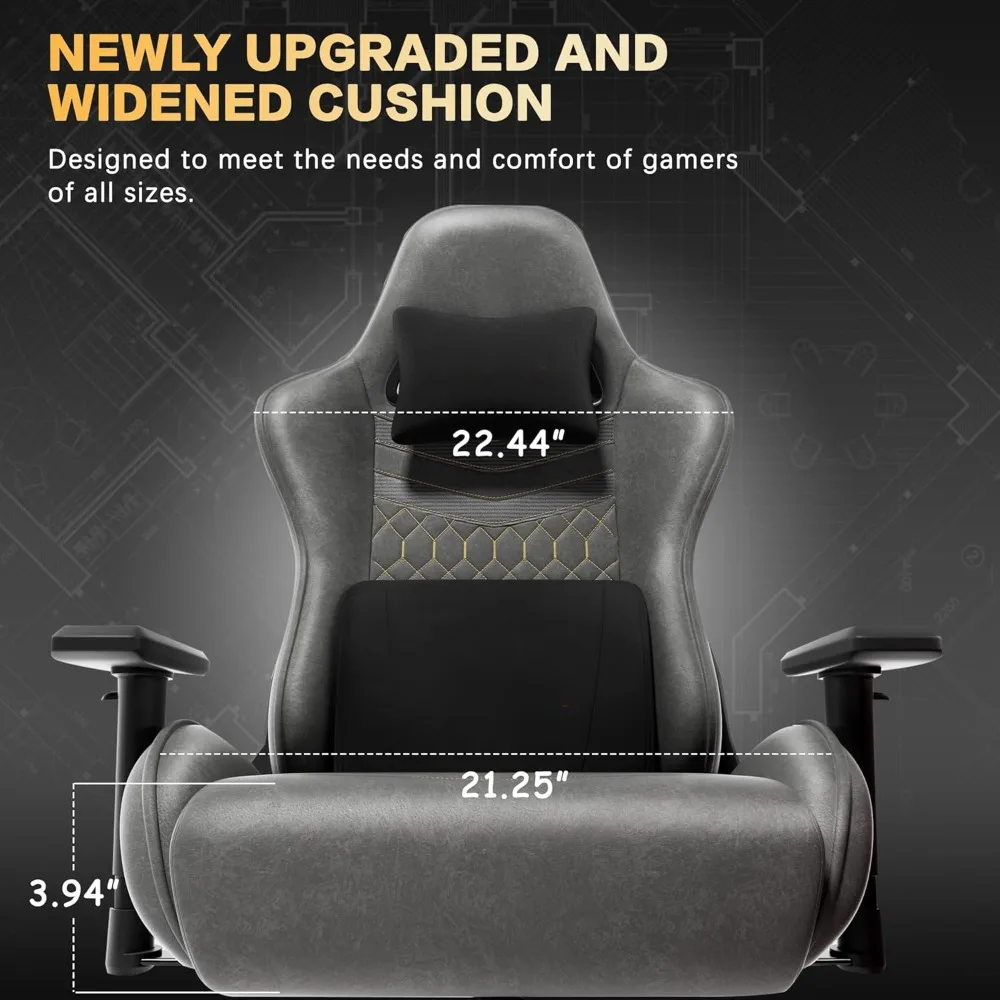 Ergonomic Gaming Chair, High Back with Velvet Headrest and Lumbar Support,Faux Leather, 350LBS, Esports Chairs