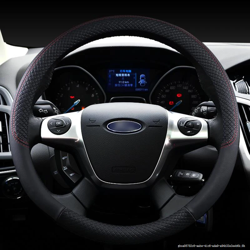 PU Leather Car Steering Wheel Cover for Ford Focus MK1 MK2 MK3 Car Steering Wheel Glove Cover Auto Interior Accessories Styling