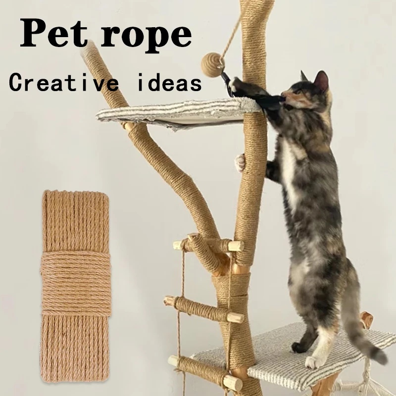 10/20/30/50m Natural Sisal Rope Cat Scratcher Rope Tree Scratching DIY Toy Paw Claw Furniture Protector Scratching Post