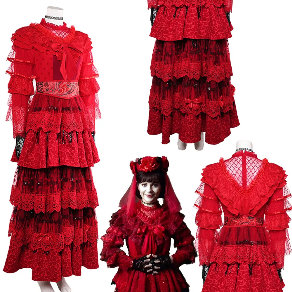 

Fantasia Lydia, красное платье для косплея, одежда 2019, костюм музыкальных соков Disfraz для взрослых и женщин, фантазийная ткань для Хэллоуина, карнавала и вечеринки