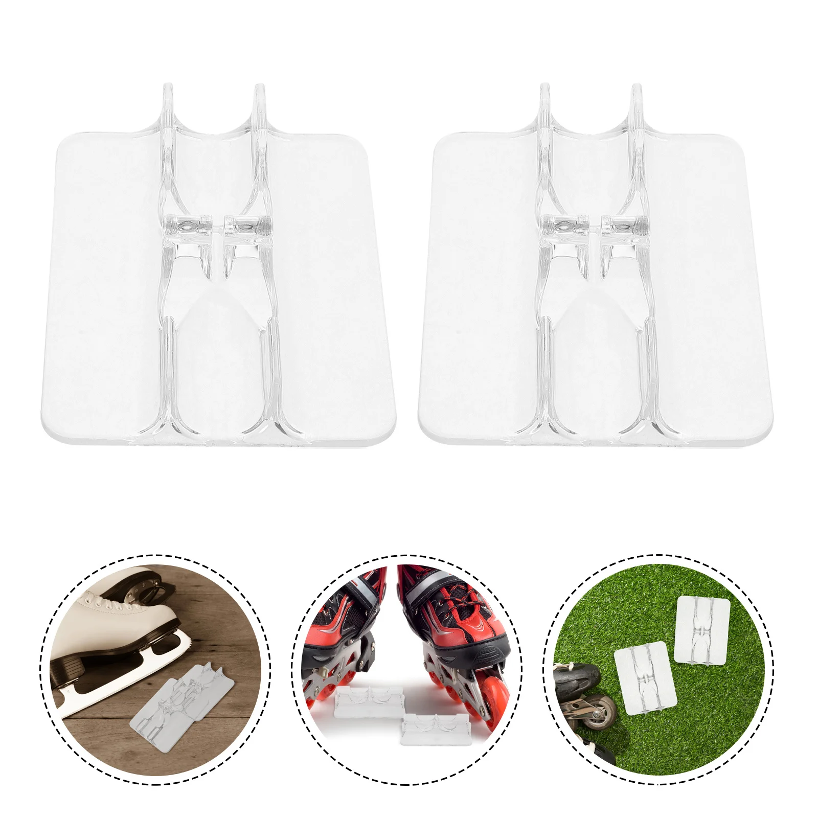 

2Pcs Skates Shoe Display Rack - Transparent Ice Skates Holder Sturdy Stand for Retail Or Organizer