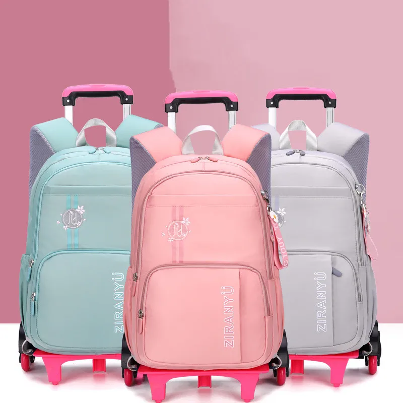 JANLON-Sac à Dos à Roulettes pour Bol, Bagages à Roulettes, Cartables d'École à Roulettes pour Enfants