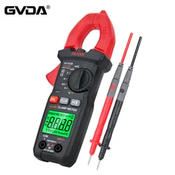 GVDA Mini Clamp Meter True RMS Clamp Multimeter AC DC Voltage Tester Ammeter Capacitance Diode Ohm Hz Temperature Test