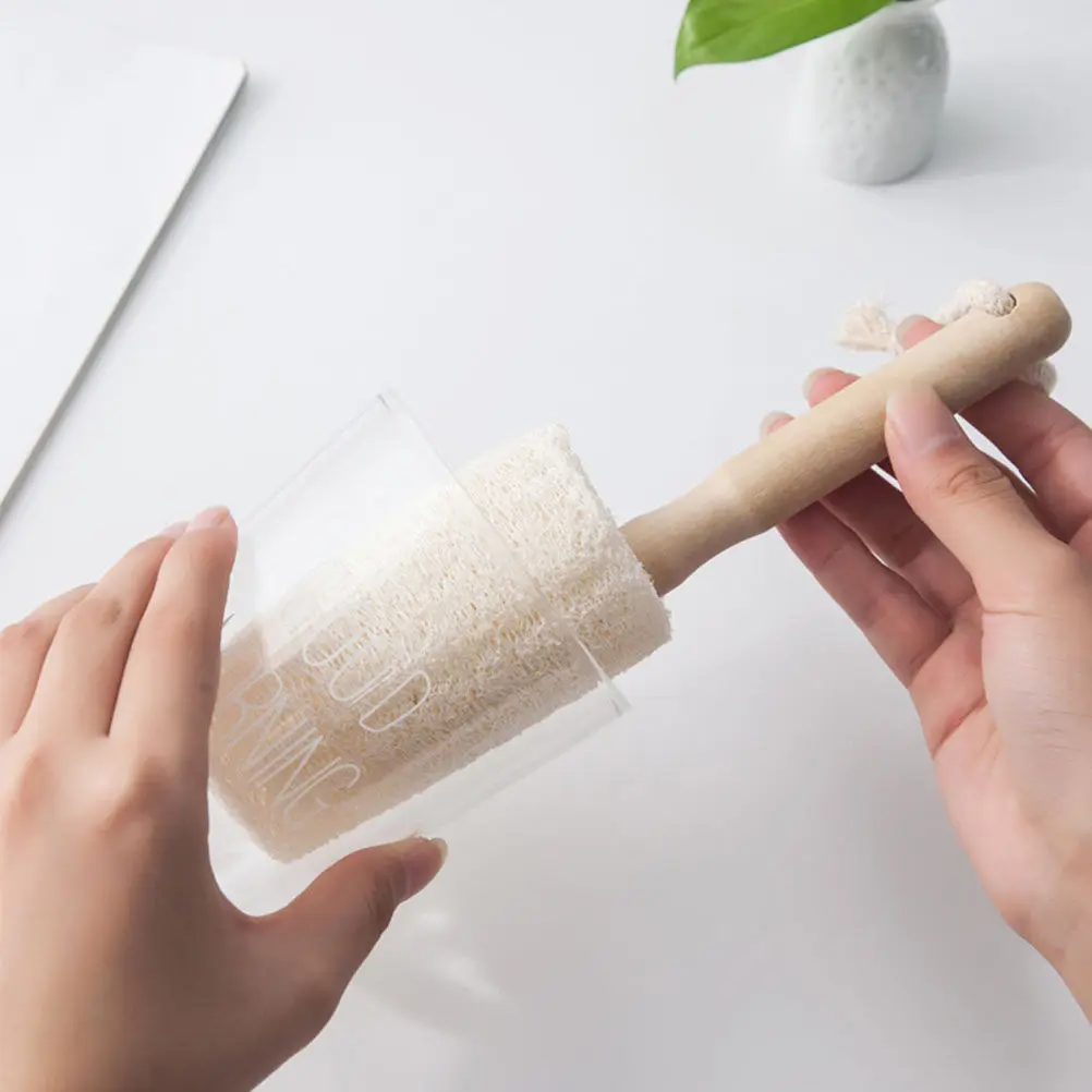 2Pcs Premium Wood Handle Loofah Back Scrubber for Gentle Exfoliation Deep Cleansing Blood Circulation Activation Smooth Skin