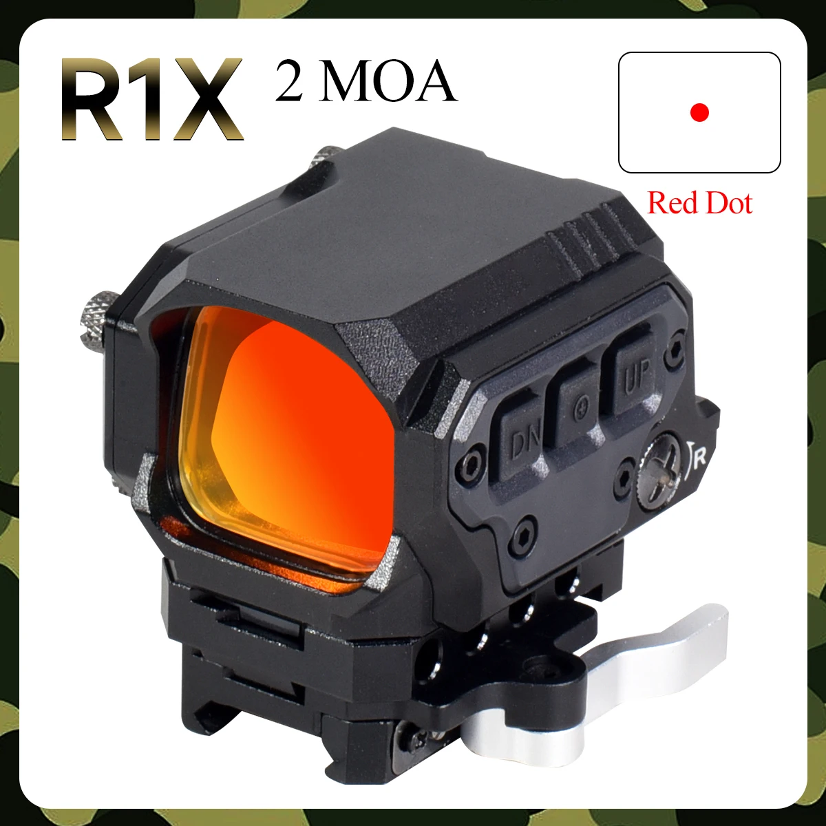 R1X Reflex Red Dot Sight 2 MOA Tactical with Q-D Mount Holographic Red Dot Optics Adjustable Scope 20mm Picatinny/Weaver Rail