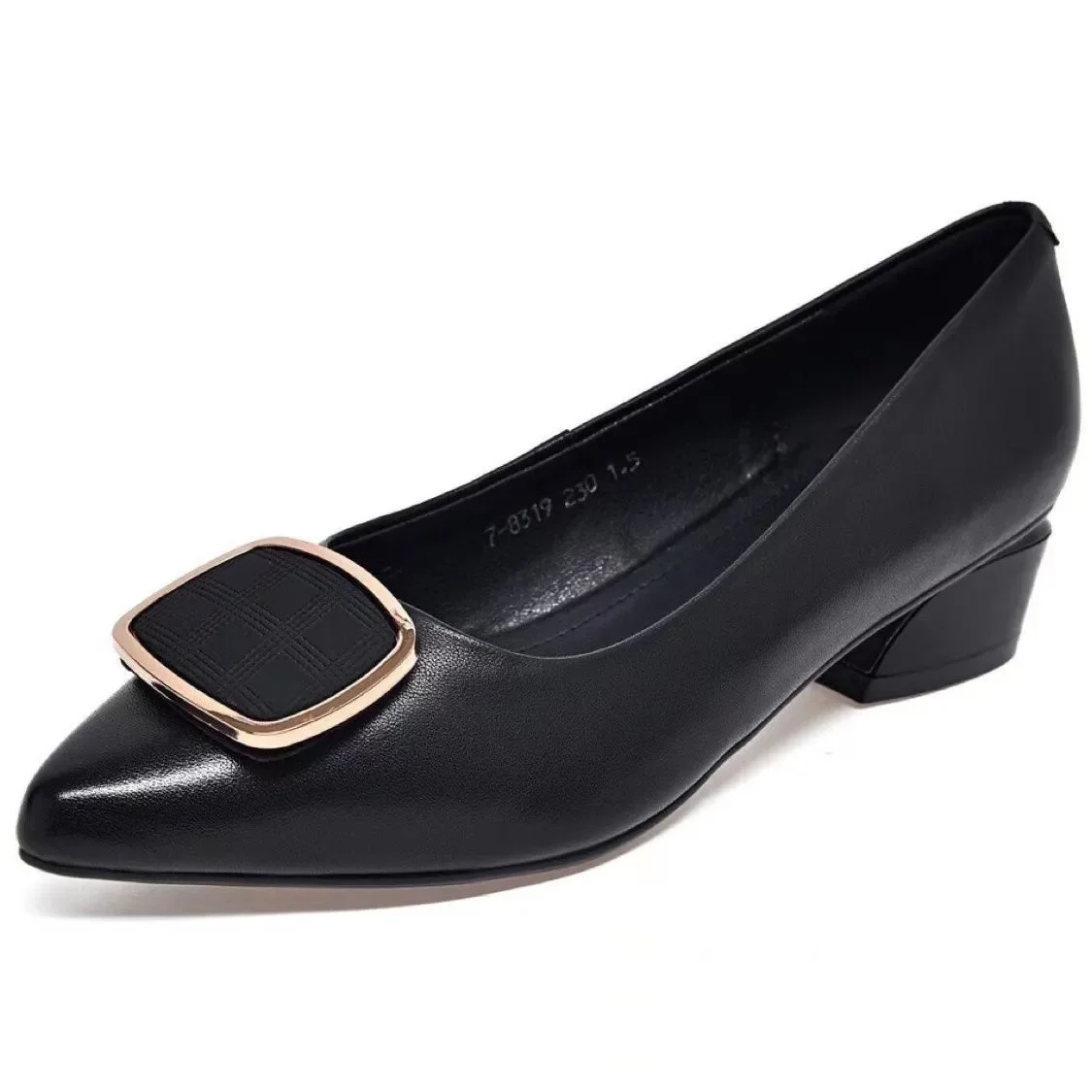 Moda dolce nero leggero di alta qualità morbida pelle Pu Slip on tacco scarpe da ufficio per le donne signora Casual scarpe da lavoro rosse B30