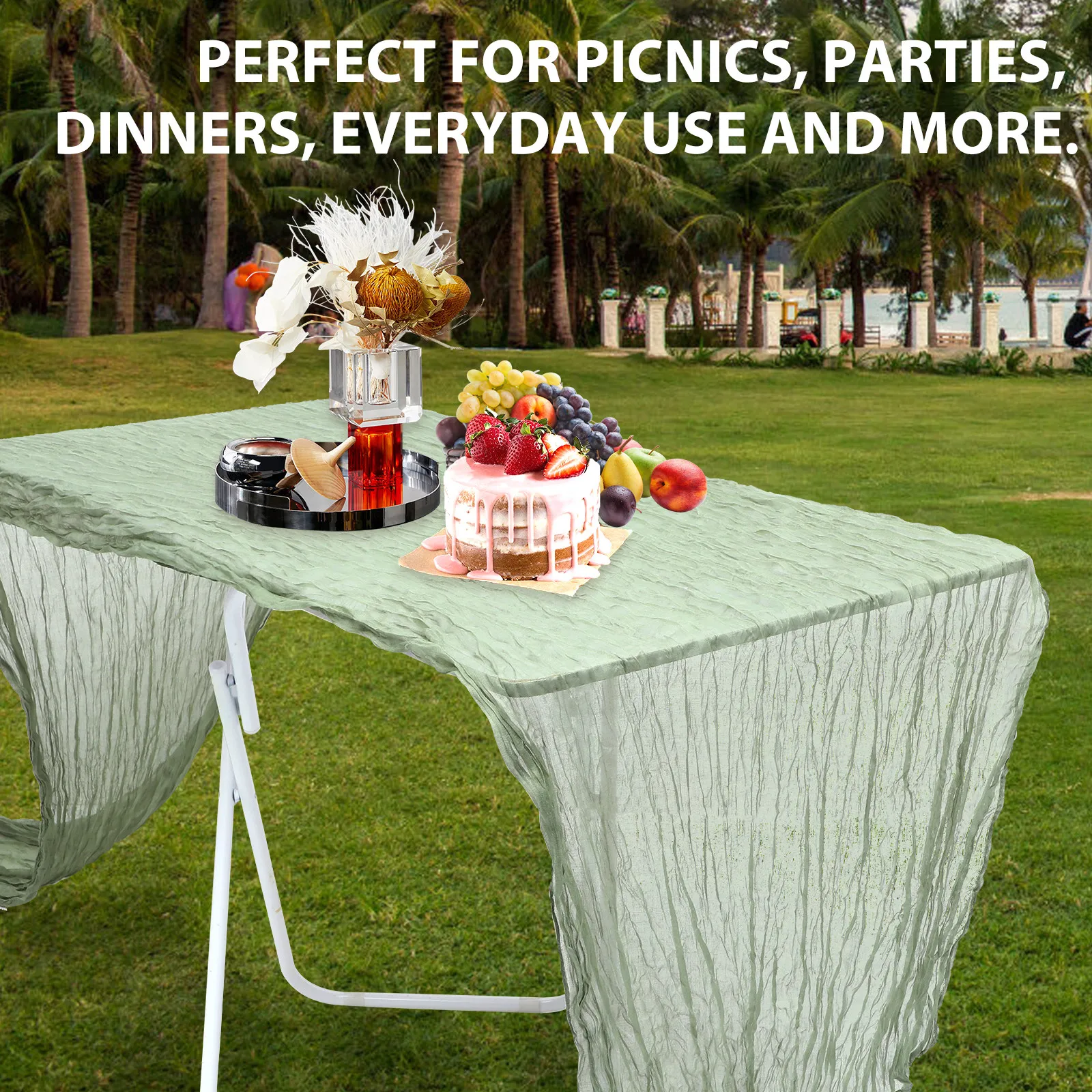 2Pcs Boho Style Table Runner Rustic Gauze Decorative Tablecloth Wedding Party Dining Table Centerpiece Romantic Home Decor