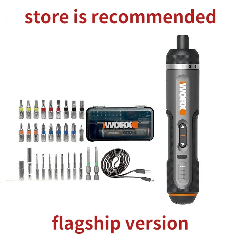 Worx 4V elektrische schroevendraaierset WX242 slimme draadloze elektrische schroevendraaiers USB oplaadbaar handvat 30 bitsets gereedschap