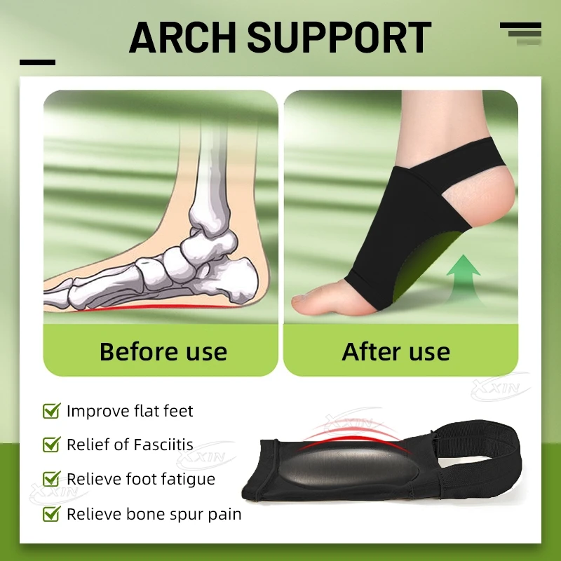 【Xxin】Arch Support Foot Insoles Silicone Gel Orthotic Pad Flat Feet Relieve Pain Foot Corrector Insert