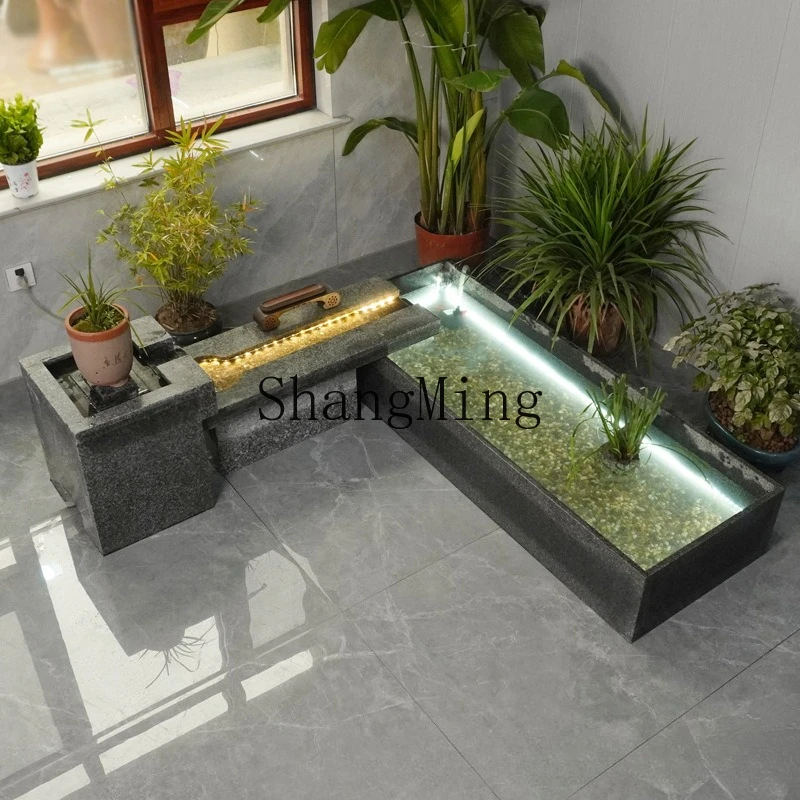 

SM balcony fish pond running water fountain circulating water living room courtyard simple water landscaping decoration ornament