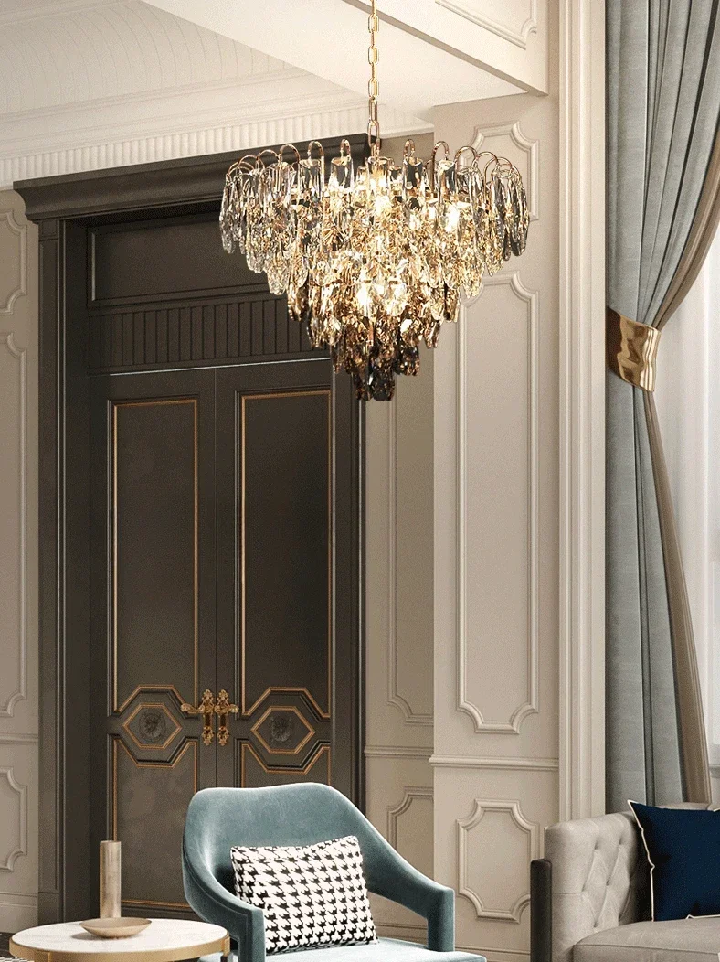 Postmodern Light Luxury Chandelier Crystal Simple Feather Art Home Decoration Suitable for Living Room, Dining Room