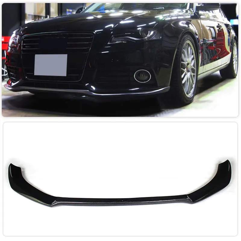 Carbon Fiber Front Bumper Lip Spoiler for Audi A4 Sline S4 B8 Sedan 2009-2012 Non for A4 Standard Front Lip Body Kit FRP