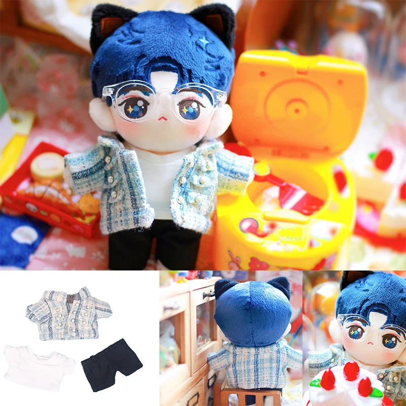 Doll Accessories Star Baby Clothes Customized Blue Suits Toy's Clothes for 20cm Doll Children POP Idol Star Fans Collection