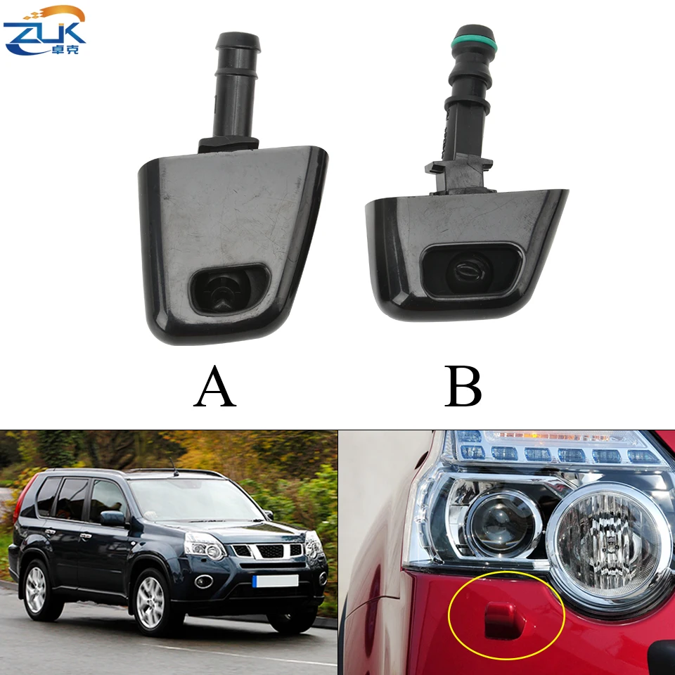 ZUK For Nissan X-Trail Xtrail T31 2008 2009 2010 2011 2012 2013 2014 Car Headlight Auto Headlamp Washer Spray Nozzle Jet Sprayer