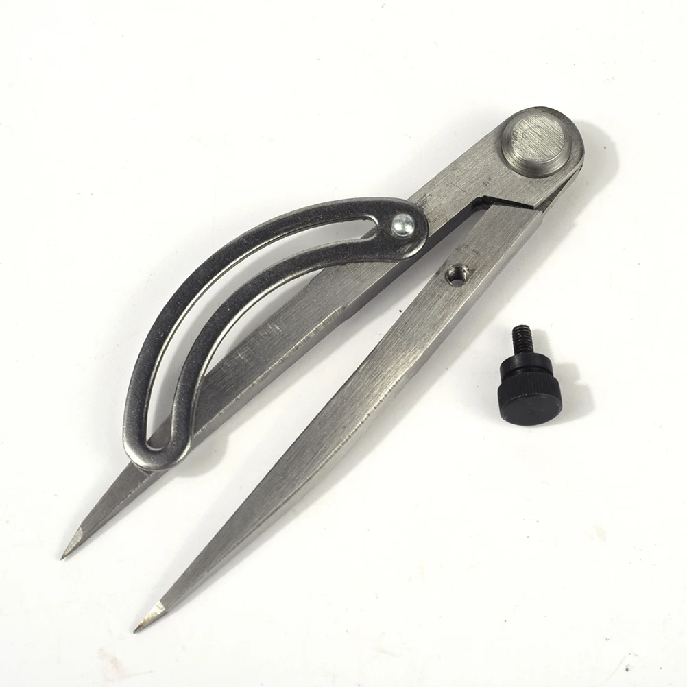 

Carbon Steel Compass Tool For Leatherworking Precision Scribing Divider Gauge Measuring Ruler Craft Tool Silver
