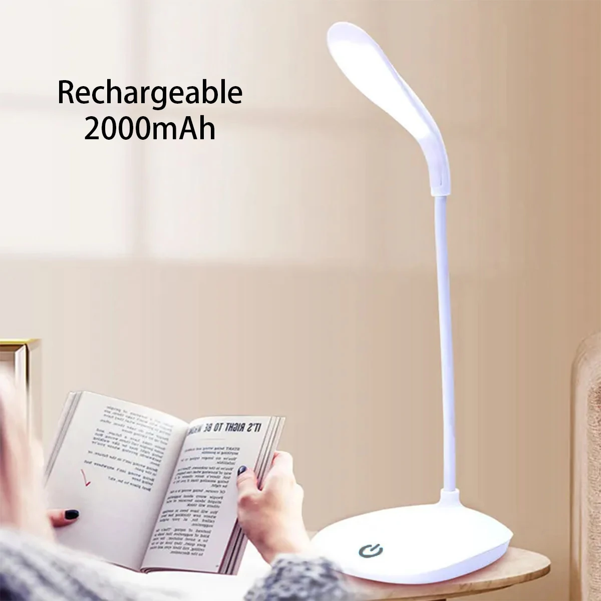 LED Desk Lamp USB Charging Bedside Lamp Study Eye Protection 3 Levels Brightness Adjustment Foldable Touch Indoor Night Light