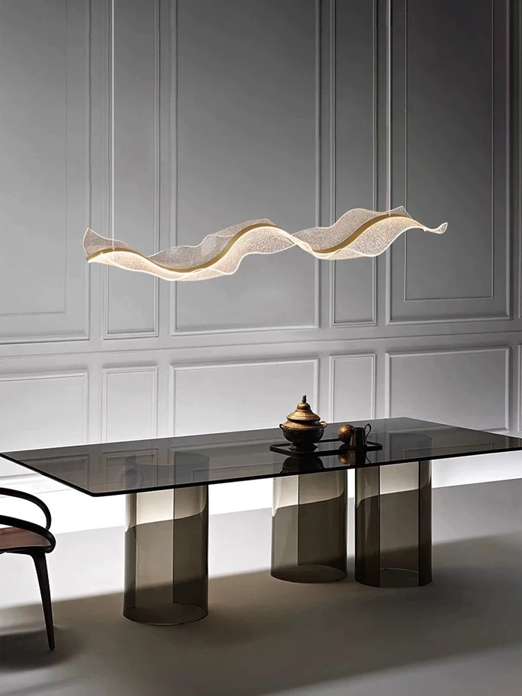 Restaurant counter wave LED pendant light acrylic dimming kitchen pendant light Nordic design home decoration lighting fixtures