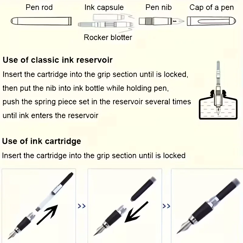 30pcs 3.4mm Fountain Pen Ink Cartridges-Assorted Colors (Red,Black,Blue)-Premium Universal Refill Tubes for School & Office Use