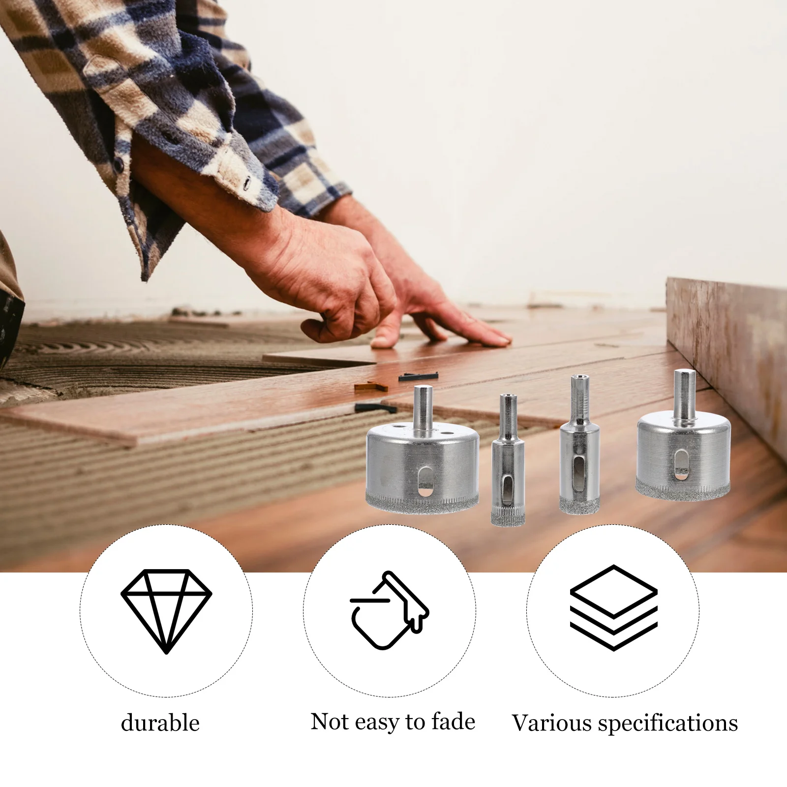 

15pcs Diamond Hole Kit 6-50Mm Glass Tile Ceramic Granite Drill Set Stainless Steel Woodworking Saw Tool For Drilling