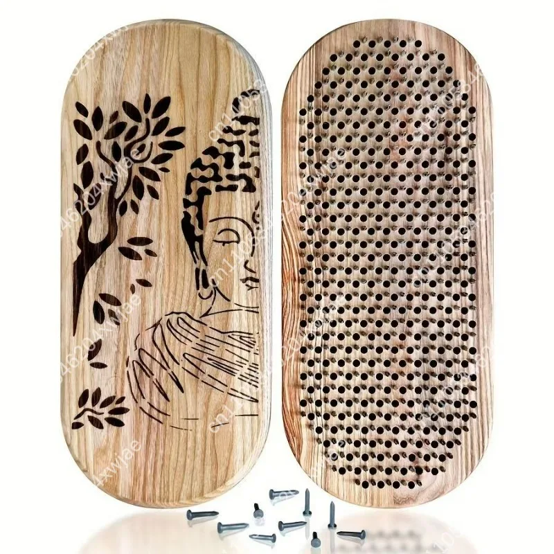 Wooden Acupressure Foot Massage Board Yoga Prop for Zen Meditation and Foot Relaxation