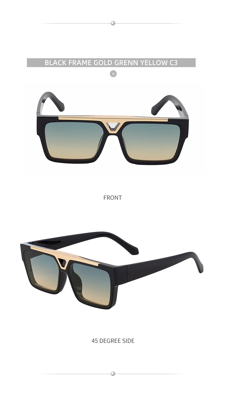 Übergroße polarisierte quadratische Steampunk-Sonnenbrille für Herren, groß, 2025, Luxusmarke, Vintage-Punk-Sonnenbrille für Männer, klassische Farbtöne, UV400 – Detail 14