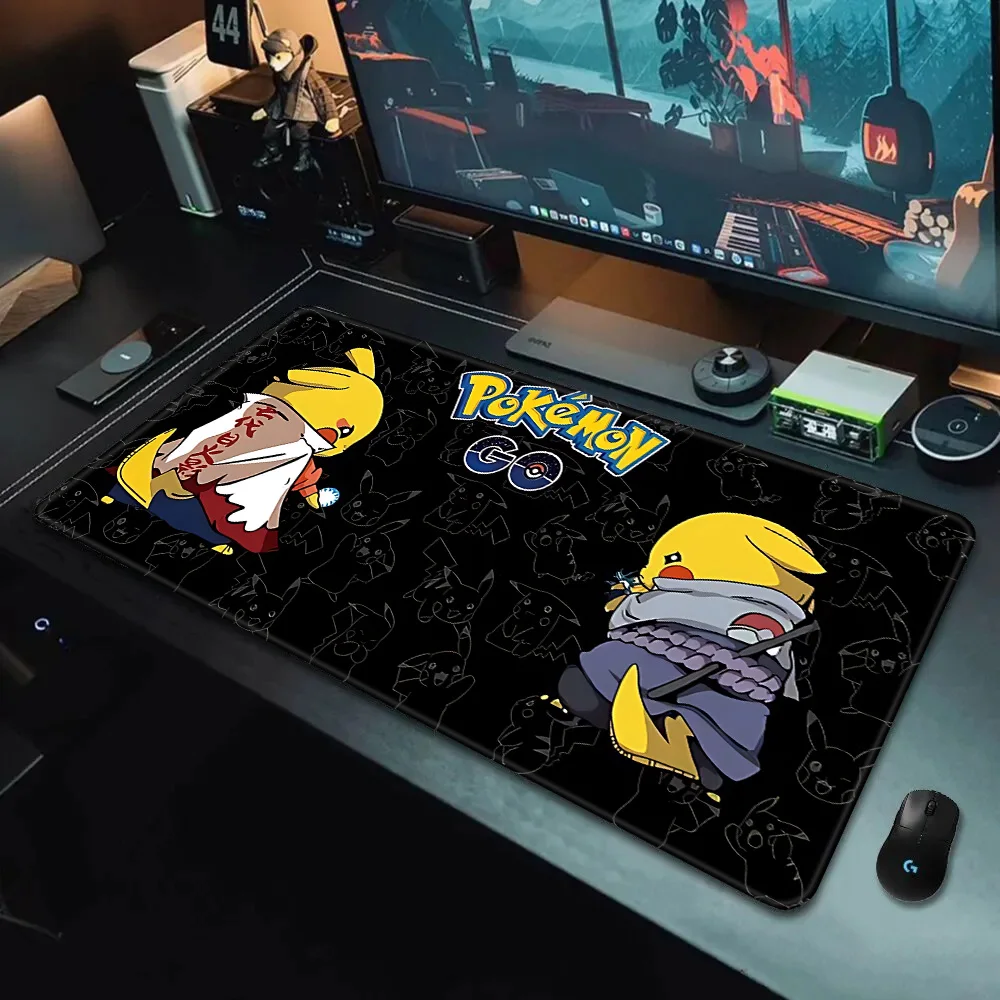 Anime mousepad impressão hd computador gamers borda de bloqueio antiderrapante mouse pad xxl90x40cm teclado pc pokemons almofada de mesa