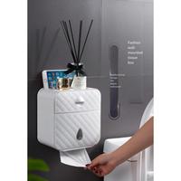 Waterproof Toilet Paper Holder - Wall Mounted WC Roll Tissue Stand Case Durable Bathroom Tube Storage Box Organizer Accessories