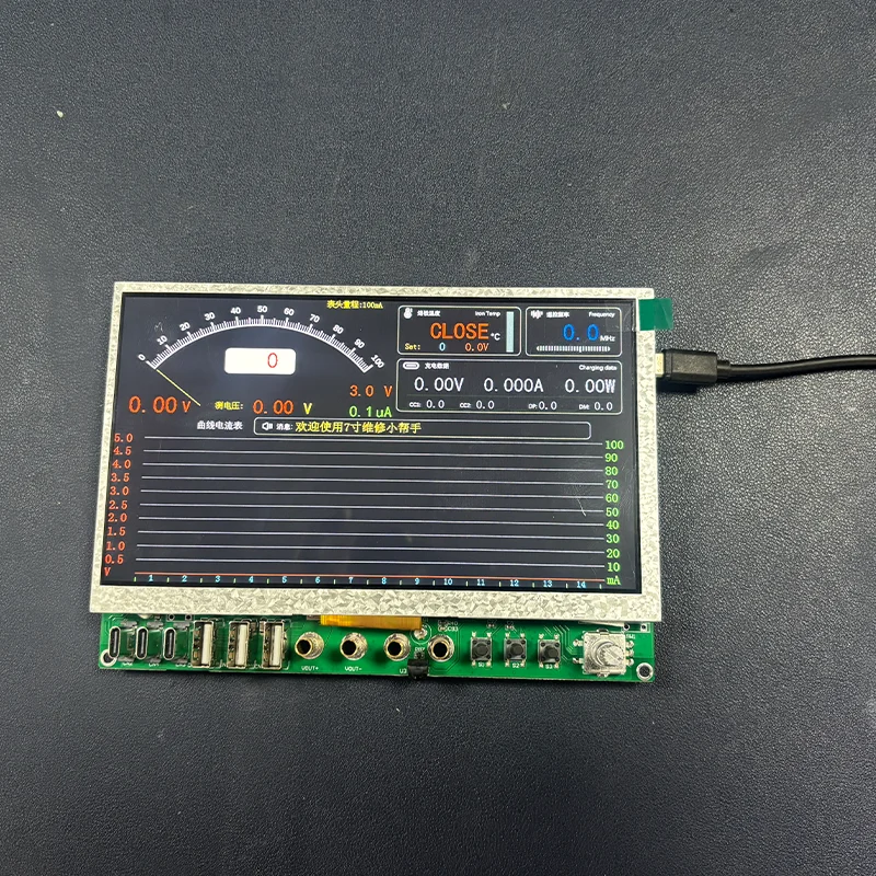 TBK D7 Curved Current Meter Diode Gear Charging Detection Meter 7 Inch Frequency Measurement Simple Oscilloscope Repair Tools