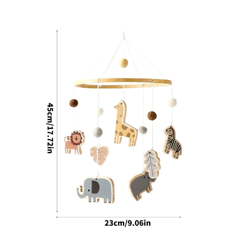동물 유아용 침대 걸이 이동식 천연 소재 무음 모터 회전 감각 장난감 15UB