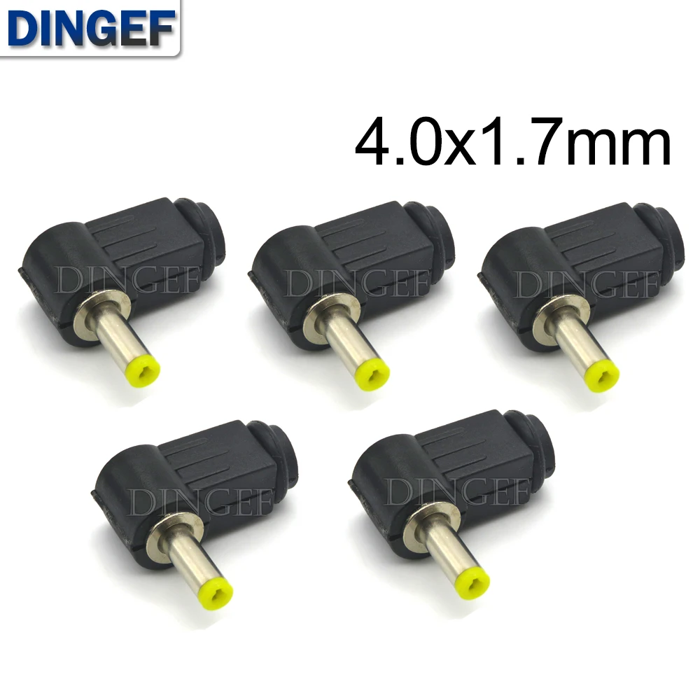 5PCS/lot DC Plug 90 degree elbow 4.0x1.7mm 4.0*1.7MM DC power plug wiring assembly welding wire type 4.0x1.7