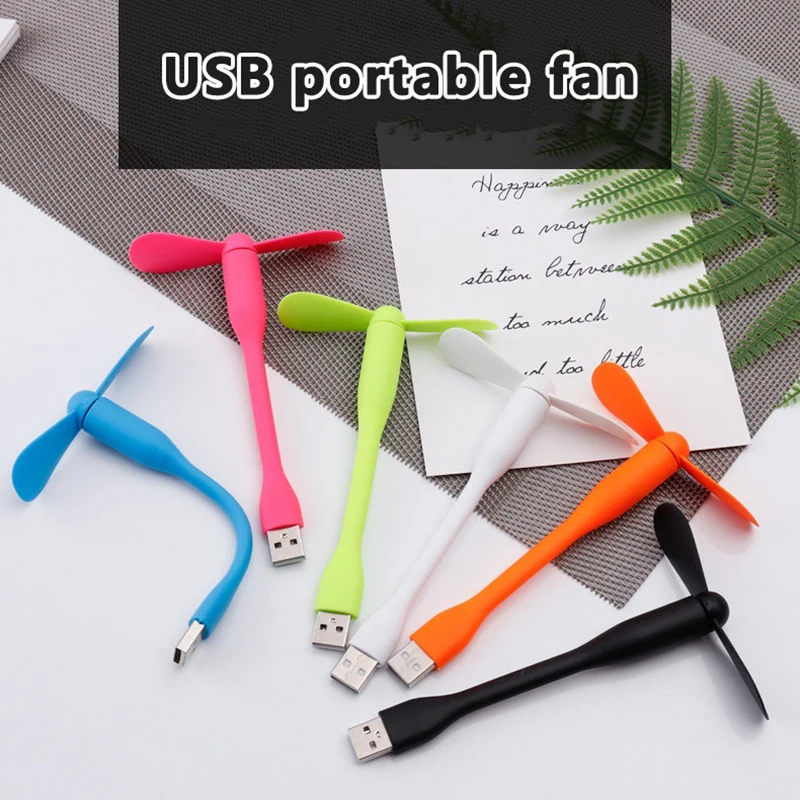 USB Small Fan Flexible Bendable Fan For Power Bank Laptop PC AC Charger Portable Hand Cool Mini Fan For Computer Summer Gadget