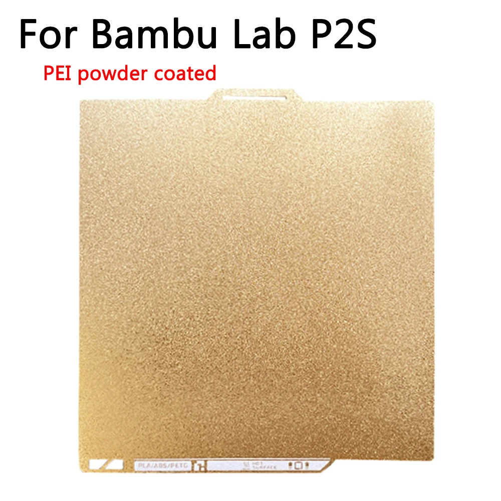 For P2S Build Plate Double Sided Textured Heated Bed 0.5mm Thickness Spring Steel Sheet for Bambulab P2S 3D Printer Parts