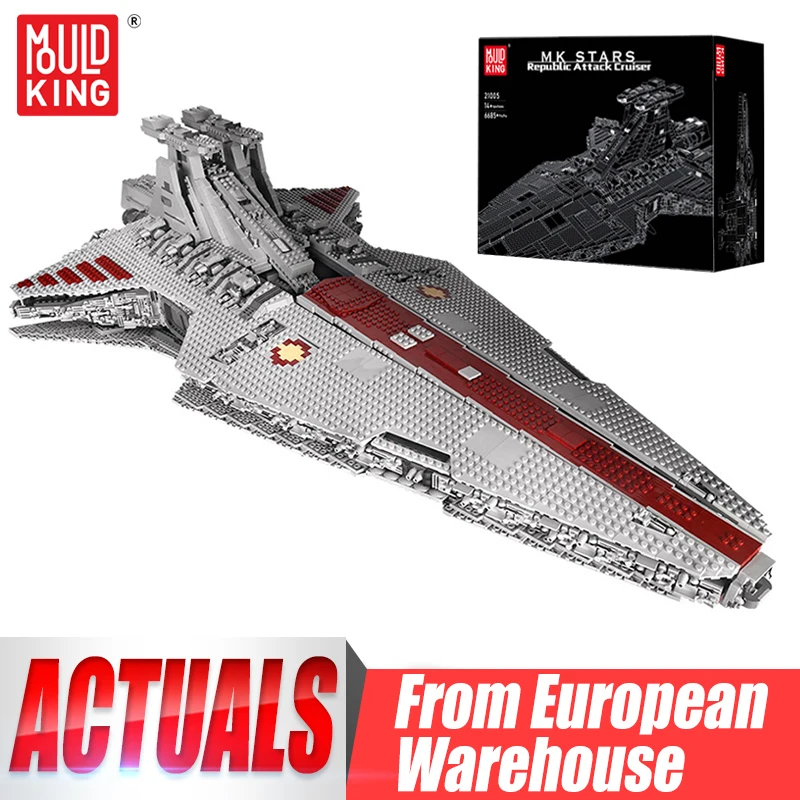 Mould King 21005 Star Plan Spielzeug Das MOC-0694 Republic Attack Cruiser Star Destroyer Modellbausatz Kinder Weihnachtsgeschenke