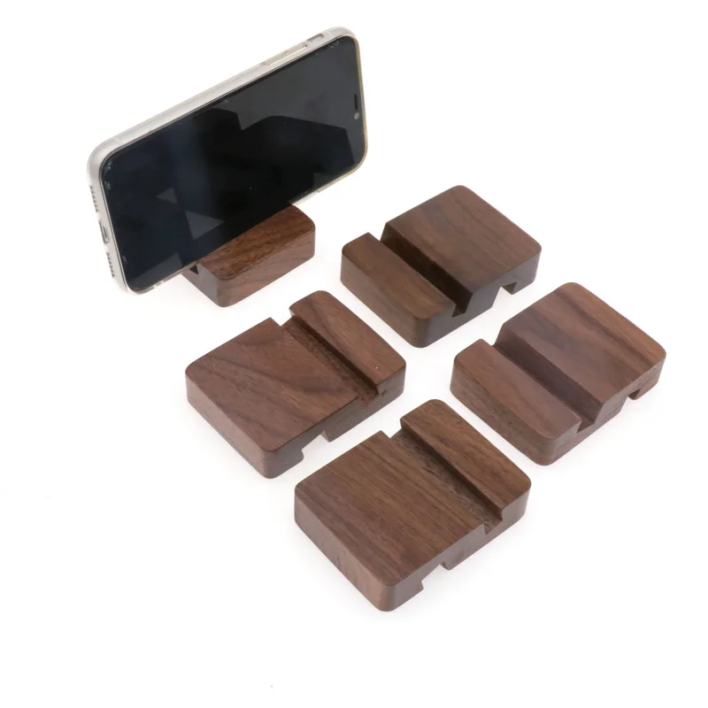 

100Pcs/Lot Universal Portable Solid Wood Cell Phone Racks Desk Stand Holder for Mobile Phone Tablet PC E-reader Home Storage