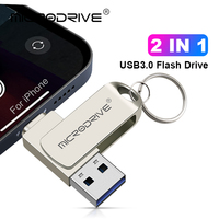 2 in 1 OTG USB3.0 to Iightning phone Flash Pen Drive Metal Memory Stick Usb 3.0 flash Disk 64GB 128GB 256G Pendrive for lPhone