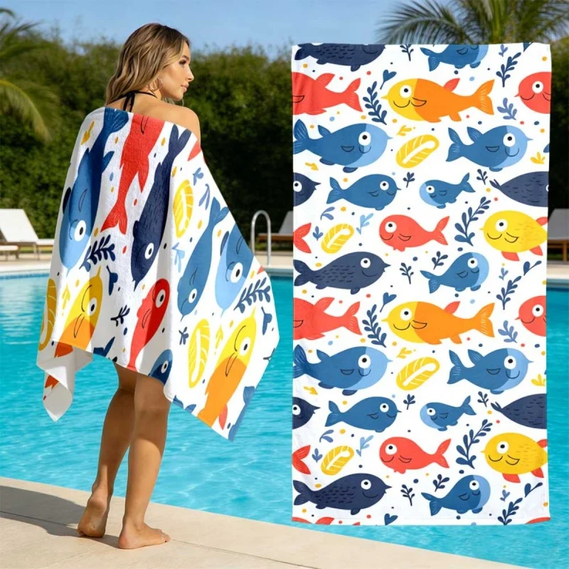 Newest Colorful Lip Gloss Tube Print Beach Towel Soft Microfiber Summer Beach Pool Bath Towel