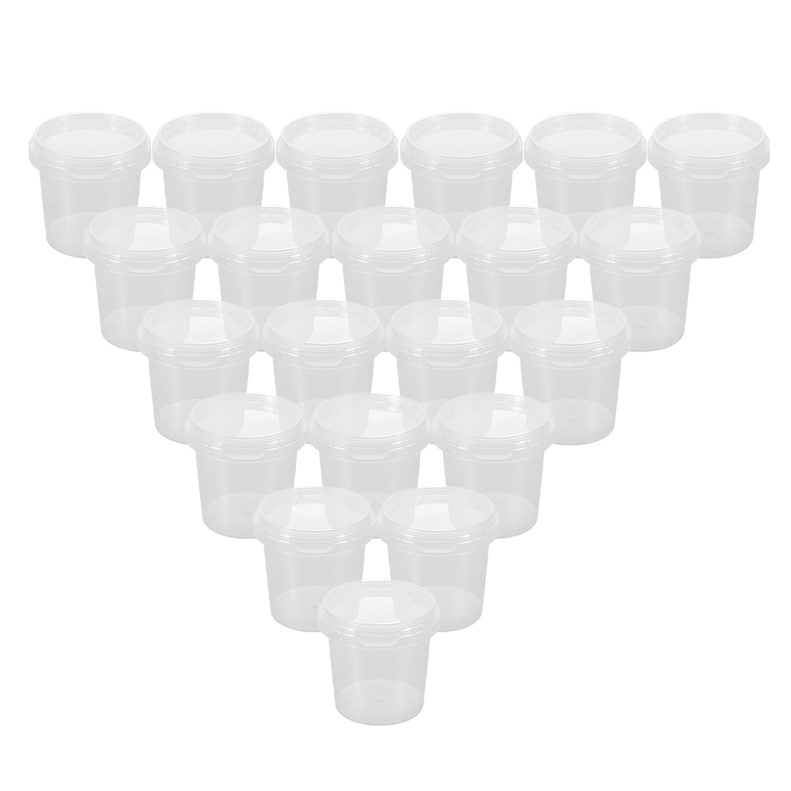 Contenedores de almacenamiento de alimentos, cubos de plástico transparente, cajas redondas reutilizables de gran capacidad, helado, palomitas de maíz, embalaje de té de la leche, 20 Uds.