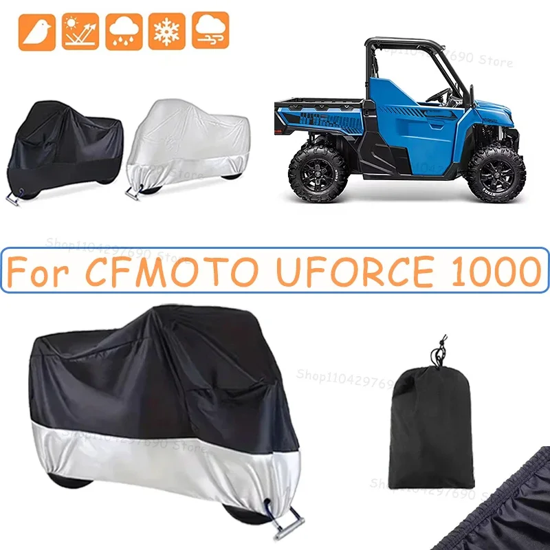 210D Oxford Motorcycle Cover Waterproof All Season UV Protection For CFMOTO UFORCE 1000 Anti-Tear Windproof Motorbike Cover