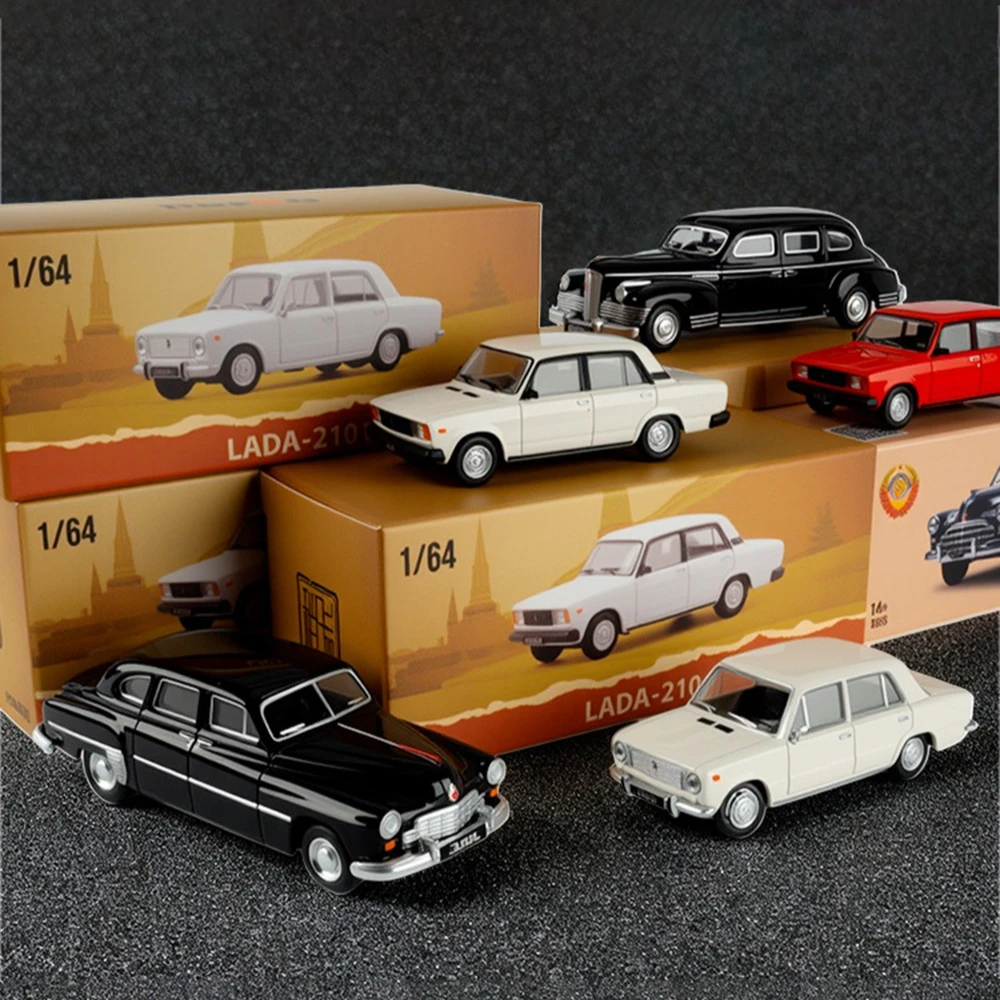 

Мини-масштаб 1:64 LADA 2105 2101 GAZ-12 ZIM Модель автомобиля Игрушечный сплав Литой под давлением Винтаж Классический седан Модели Игрушки Мальчики Коллекционные украшения