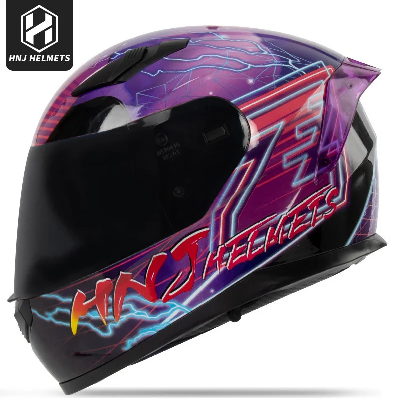 

Motorsiklet Kask motorcycle helmet HNJ DOT ECE approved Double Visors New Motocross Helmets Moto Bike Professional Full Face