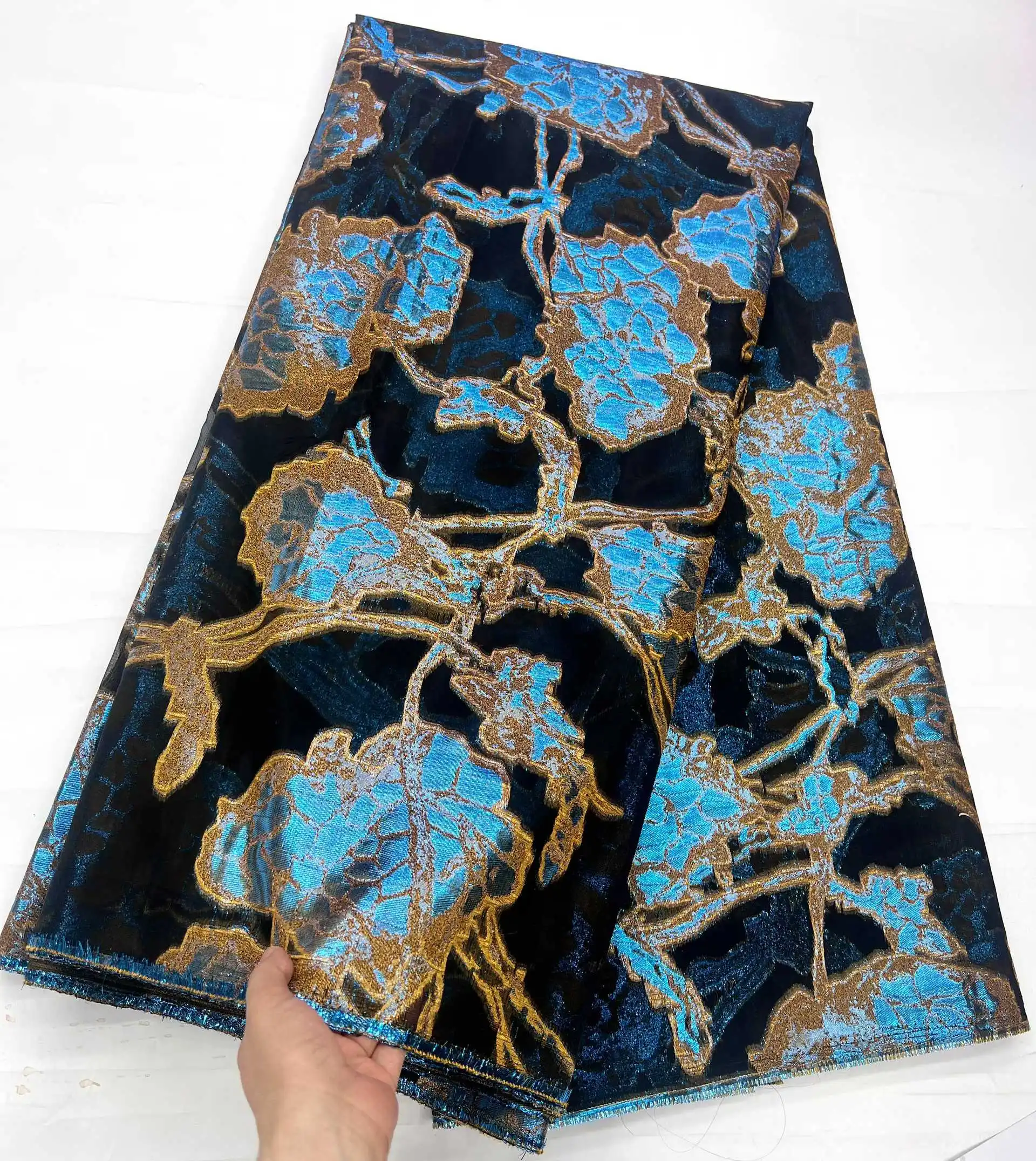 

Роскошная африканская жаккардовая парчовая маска, кружевная ткань, французская нигерийская кружевная ткань из органзы для вечернего платья, швейный материал