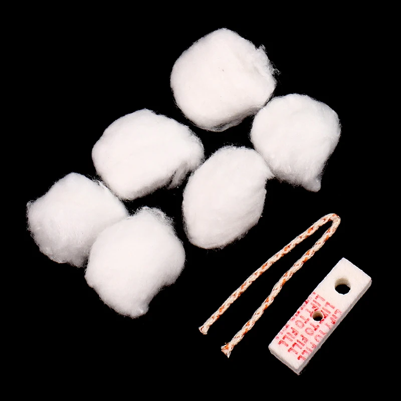 1 Set Kerosene Lighter General Oil Absorbent Cotton Core Wicks Cotton Pads Kit Lighter Replacement Accessories