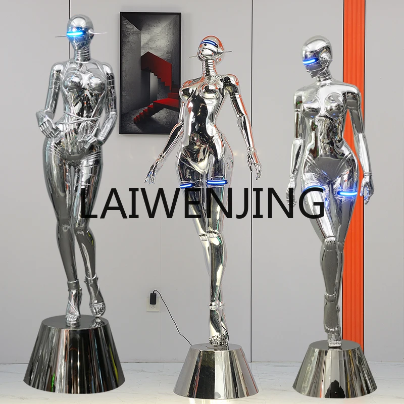 Electroplating Machinery Ji Goddess Figure Sculpture Living Room and Hotel Technology Art Decoration Floor Ornaments